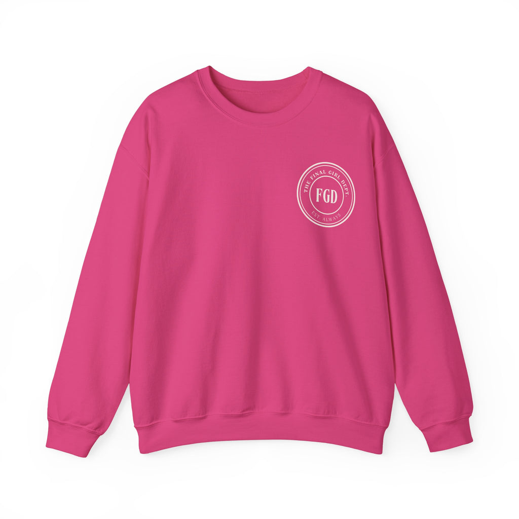 Crewneck Sweatshirt — “Final Girl Field Uniform” Graphic Pullover