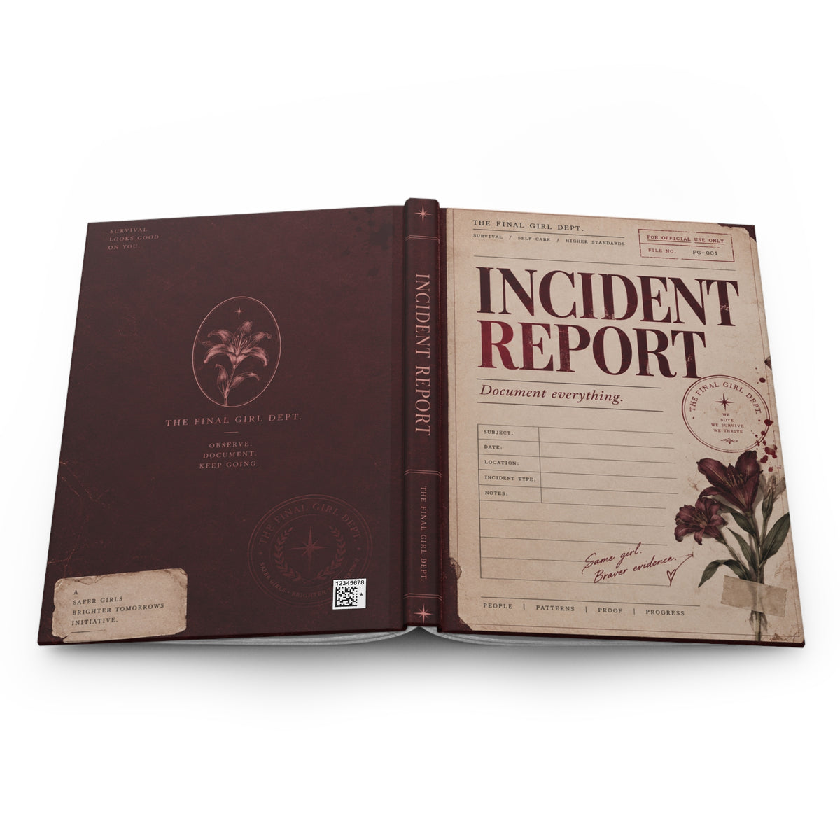 Incident Report Hardcover Journal