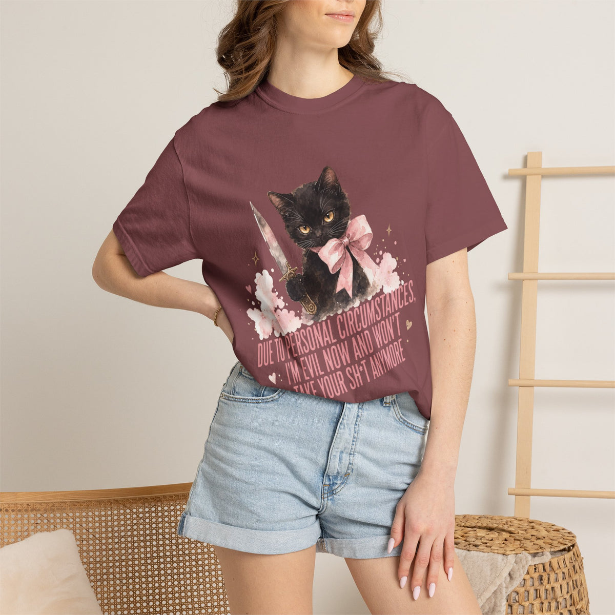 "Due to Personal Circumstances I'm Evil Now" Graphic Tee