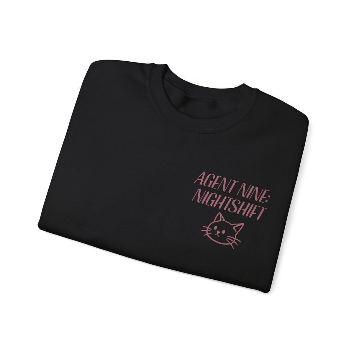Night Shift Cat Sweatshirt — "Agent 9: Always Watching" Crewneck
