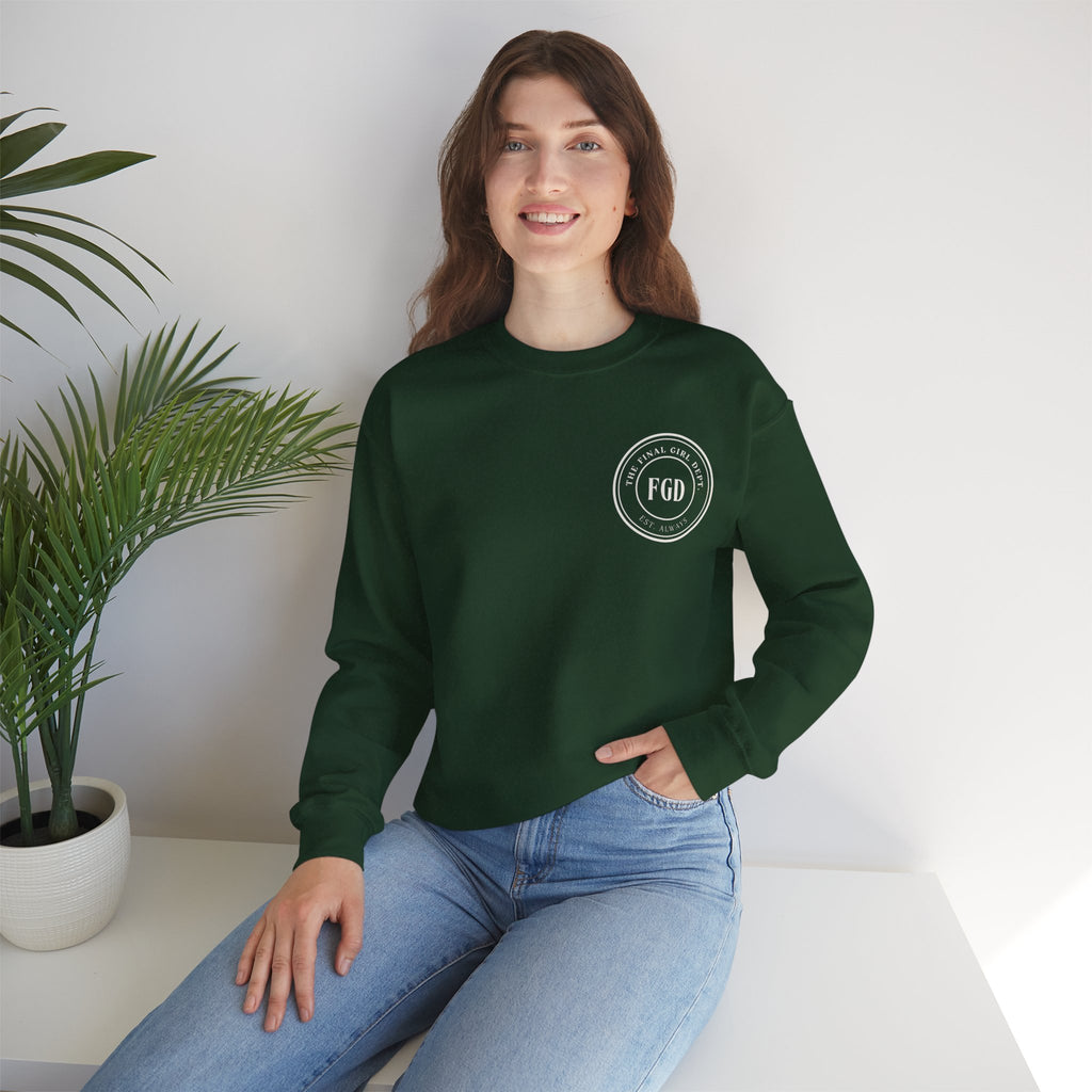 Crewneck Sweatshirt — “Final Girl Field Uniform” Graphic Pullover