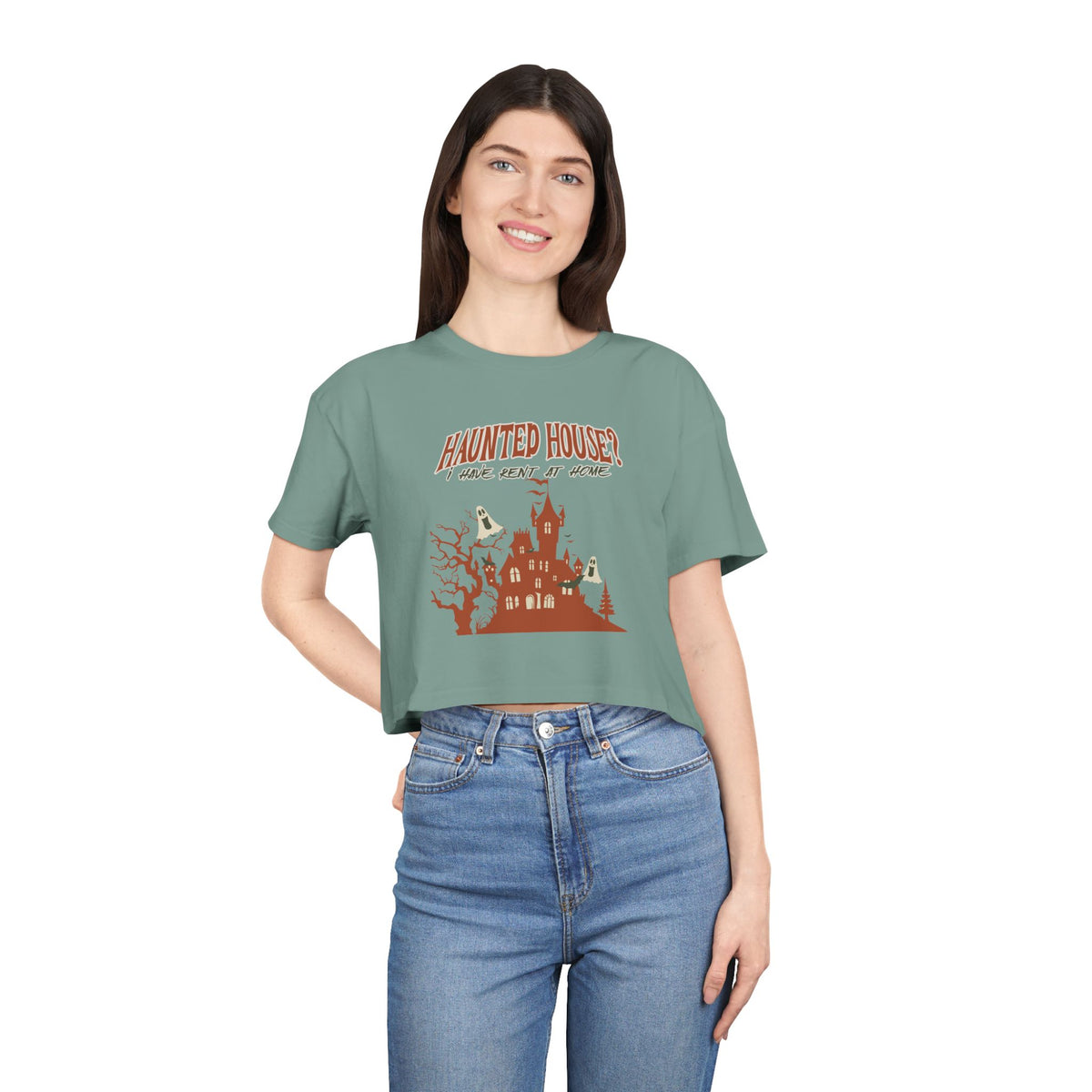 Haunted House Crop Tee