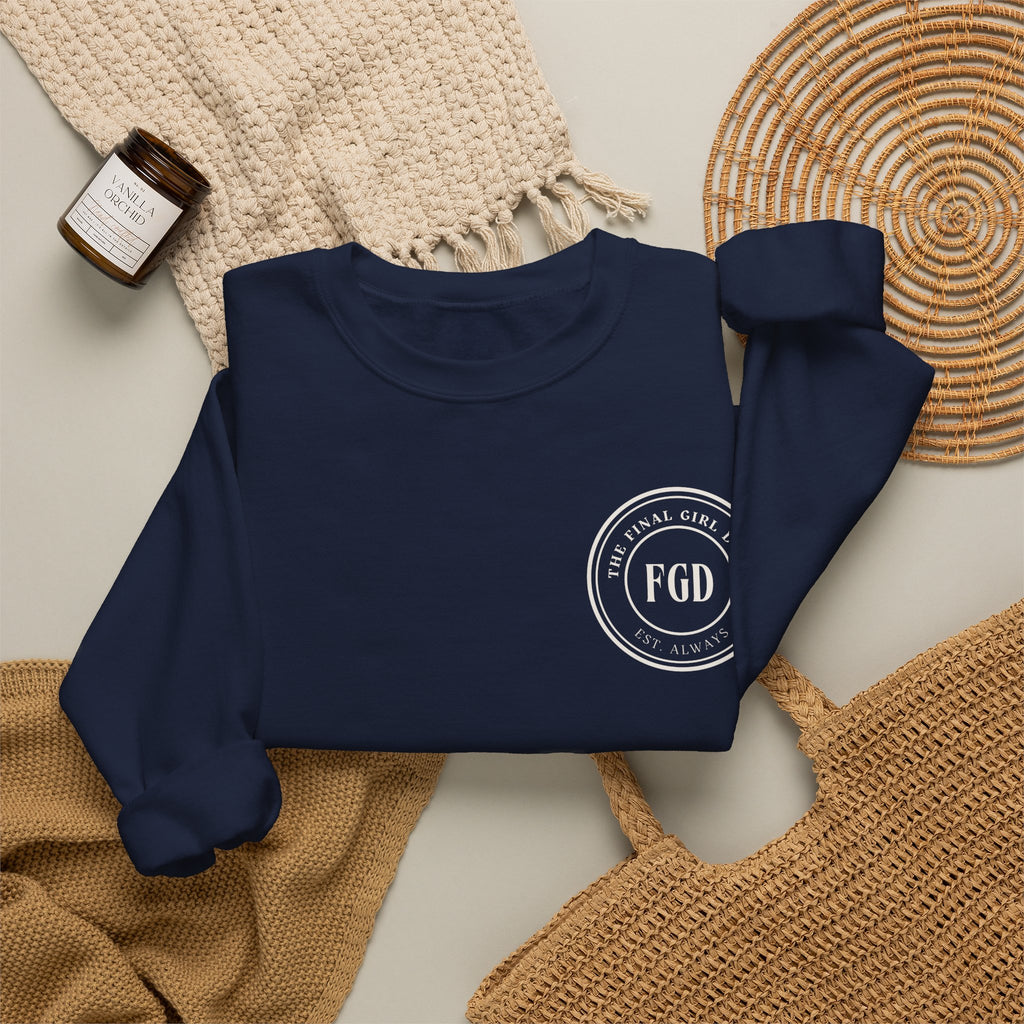 Crewneck Sweatshirt — “Final Girl Field Uniform” Graphic Pullover