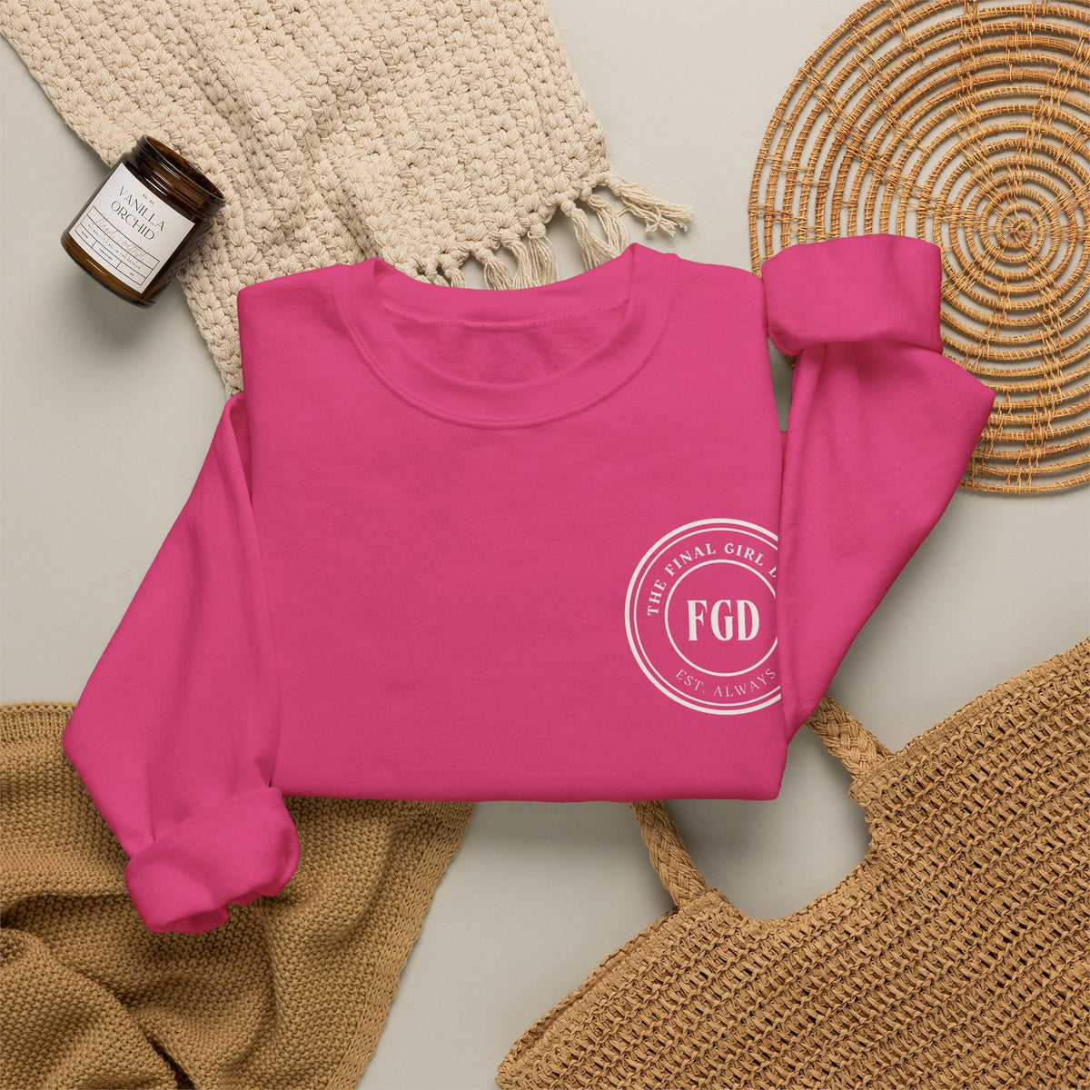 Crewneck Sweatshirt — “Final Girl Field Uniform” Graphic Pullover