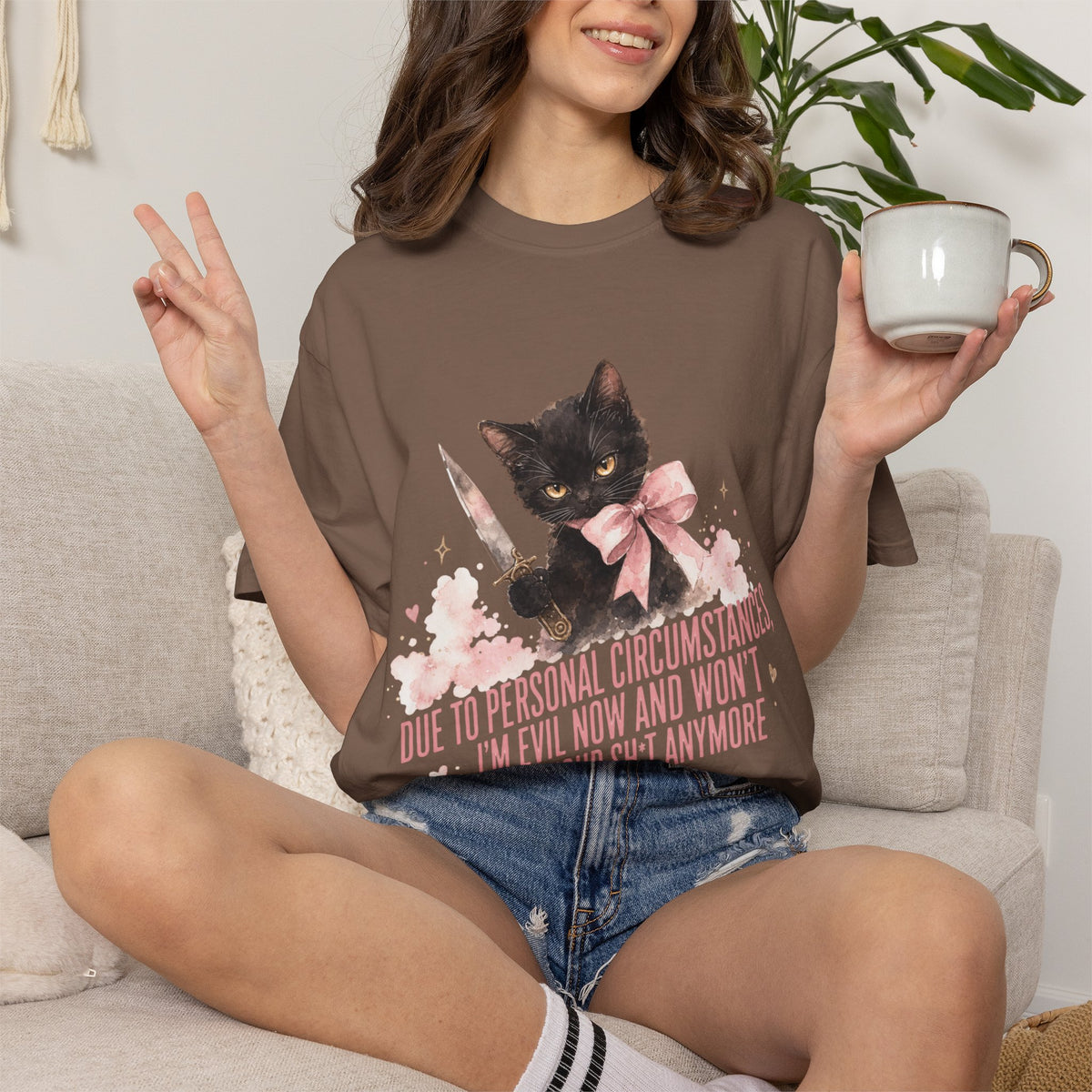 "Due to Personal Circumstances I'm Evil Now" Graphic Tee
