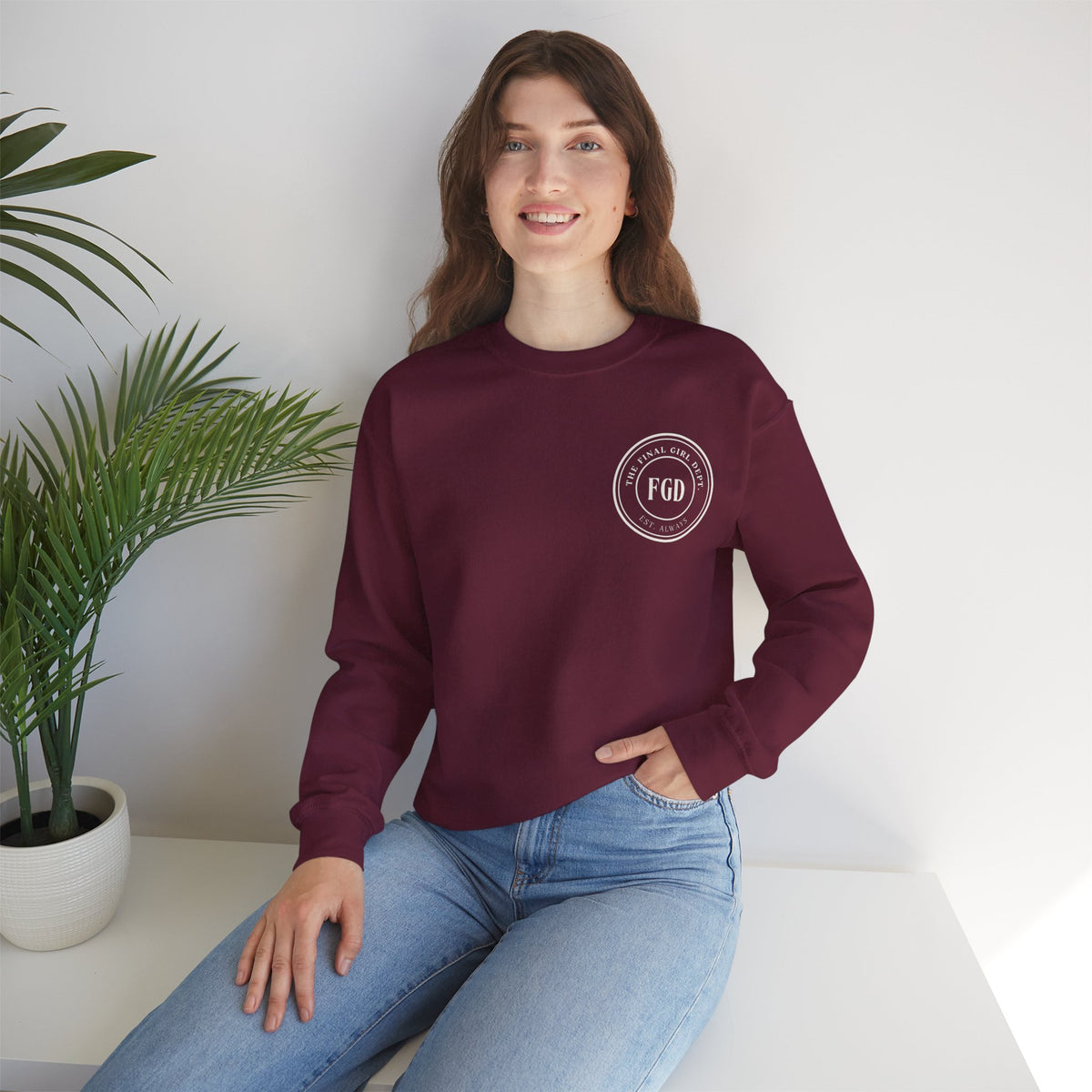 Crewneck Sweatshirt — “Final Girl Field Uniform” Graphic Pullover