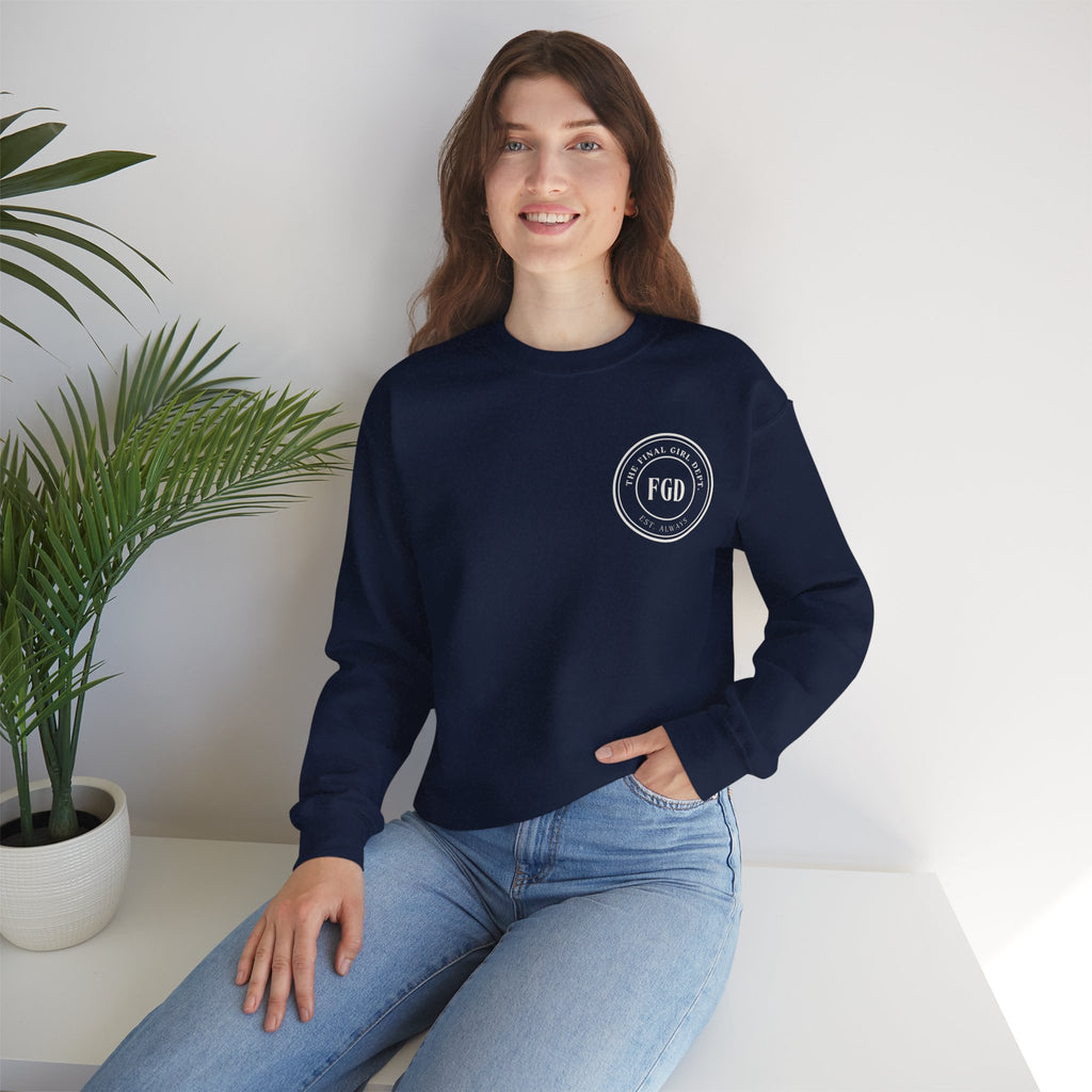Crewneck Sweatshirt — “Final Girl Field Uniform” Graphic Pullover
