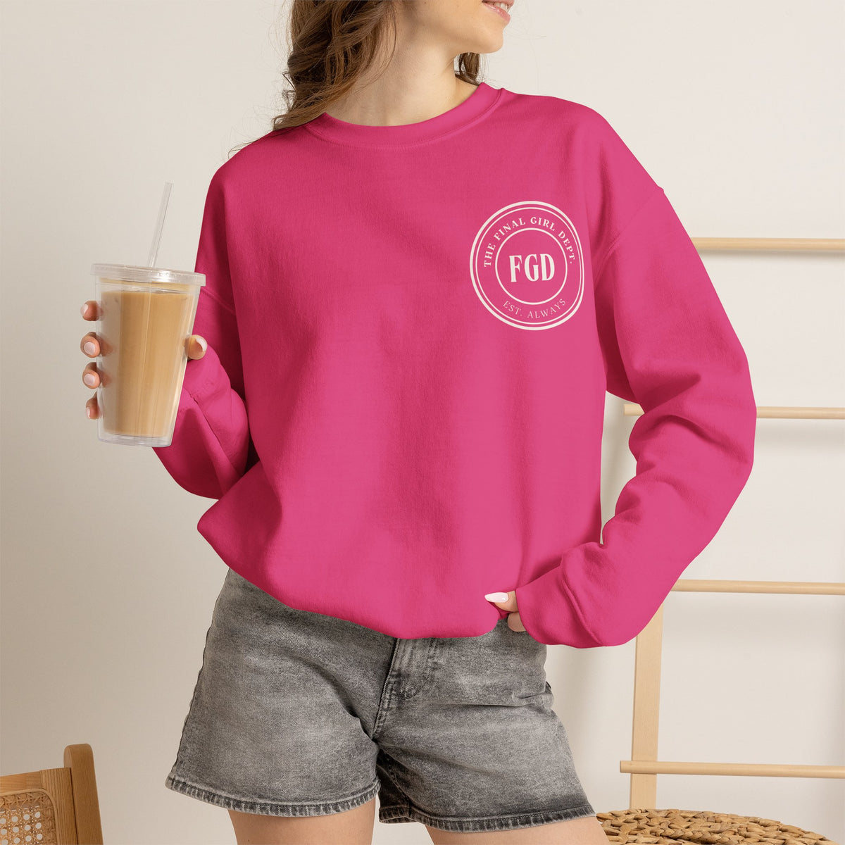 Crewneck Sweatshirt — “Final Girl Field Uniform” Graphic Pullover