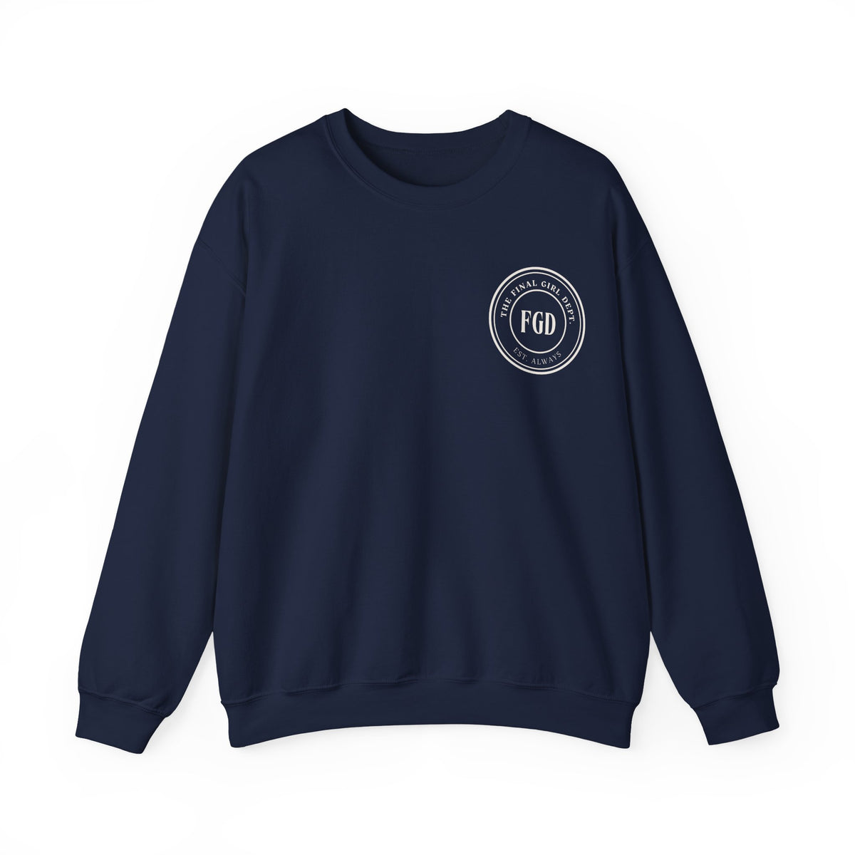 Crewneck Sweatshirt — “Final Girl Field Uniform” Graphic Pullover