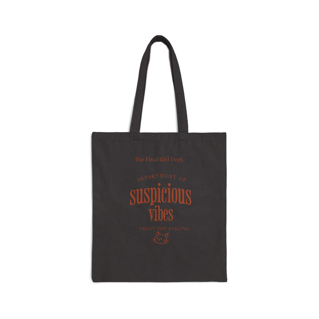 Suspicious Vibes Cotton Tote — "Trust Your Gut" Lightweight Canvas Shopper