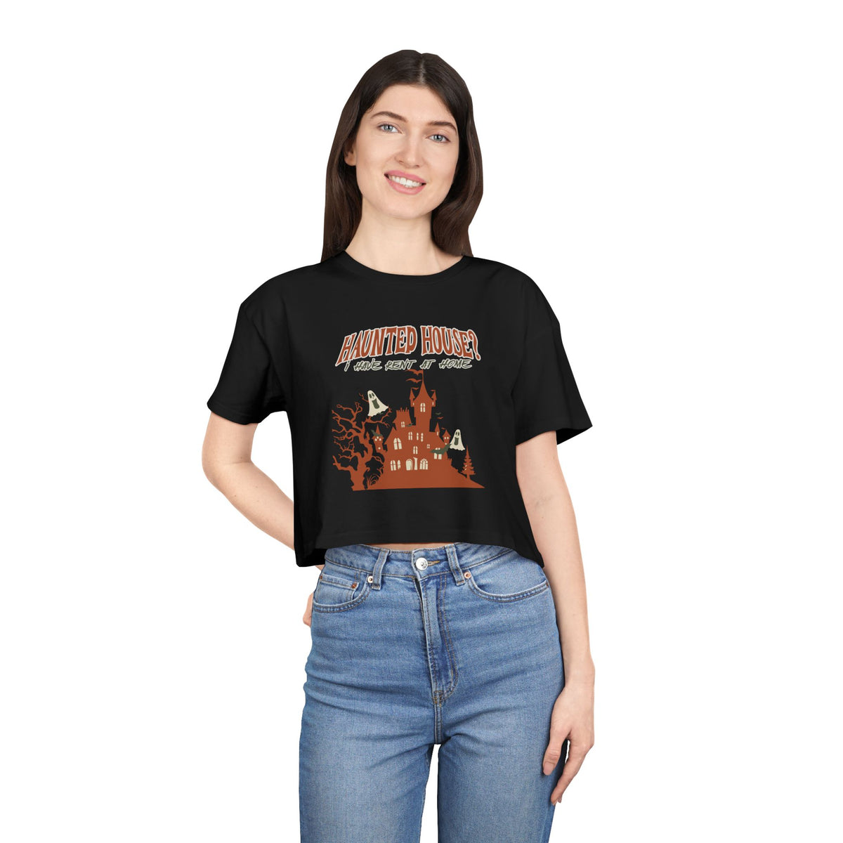 Haunted House Crop Tee