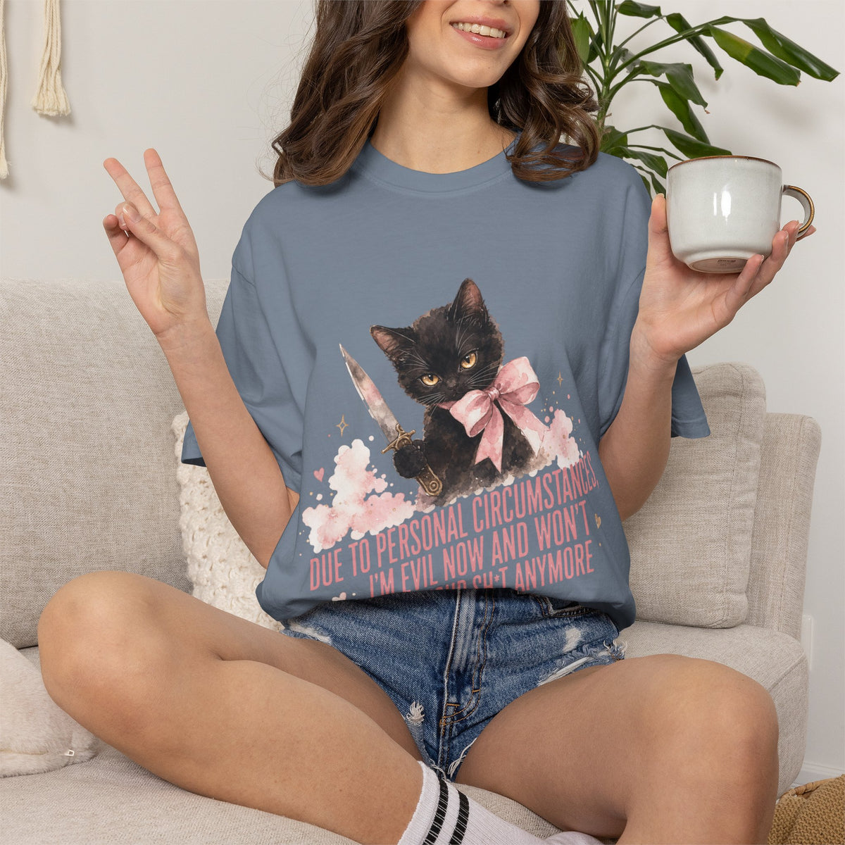"Due to Personal Circumstances I'm Evil Now" Graphic Tee