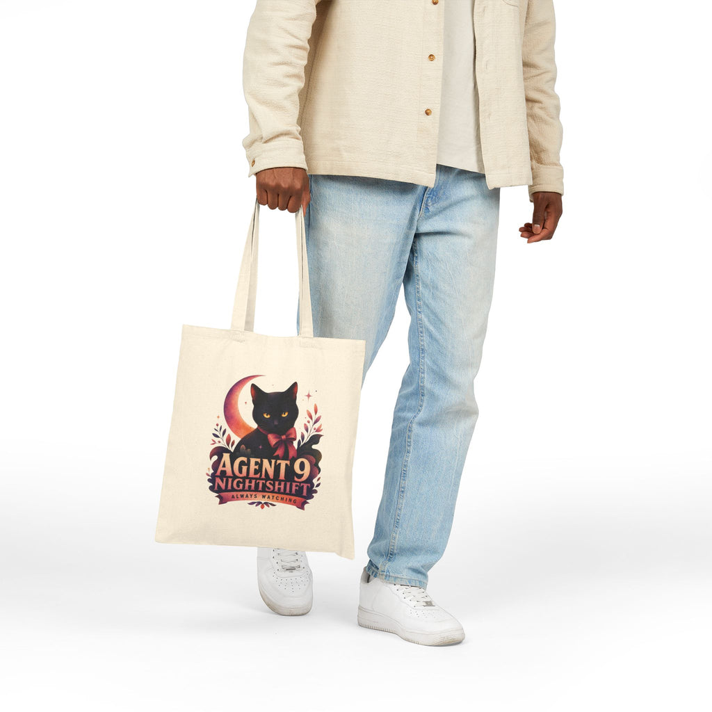 Agent 9 Nightshift Cat Canvas Tote