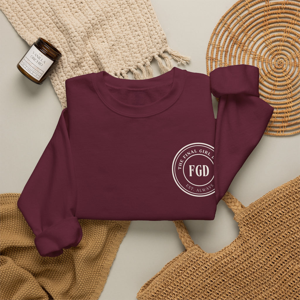 Crewneck Sweatshirt — “Final Girl Field Uniform” Graphic Pullover