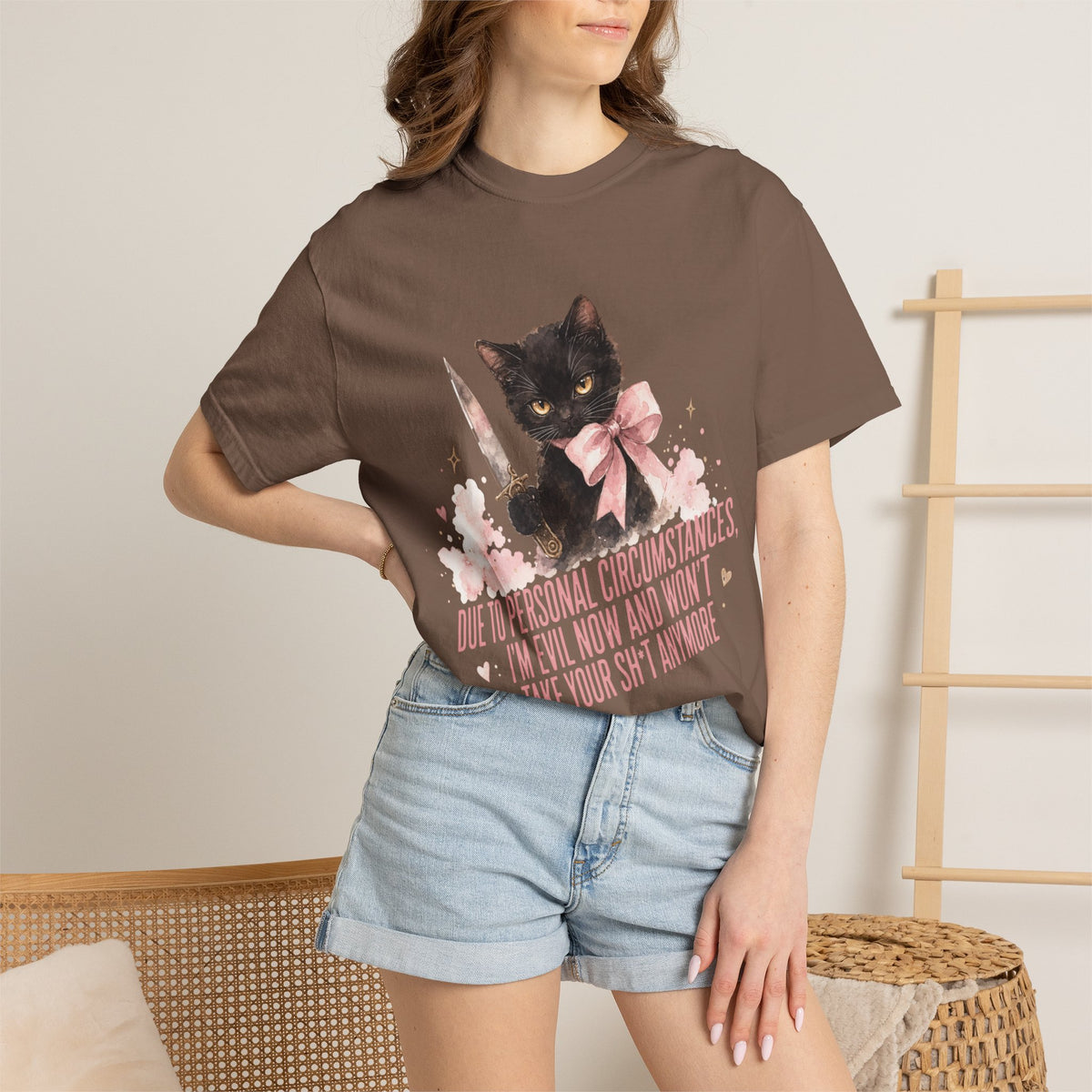 "Due to Personal Circumstances I'm Evil Now" Graphic Tee