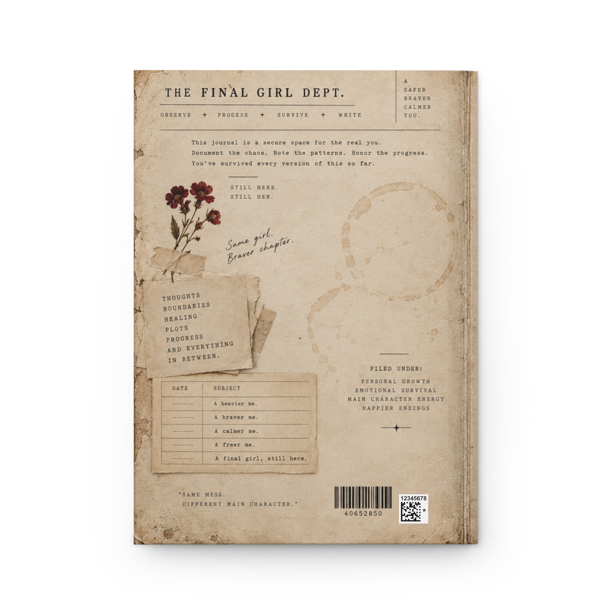 'Case File: Personal Thoughts' Vintage Investigator Notebook