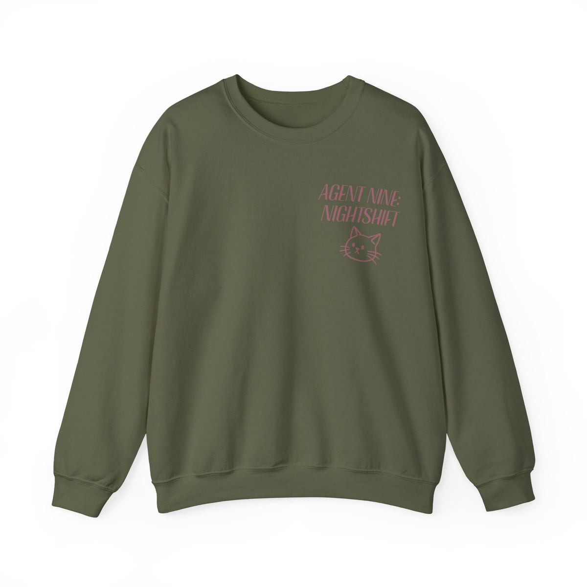 Night Shift Cat Sweatshirt — "Agent 9: Always Watching" Crewneck