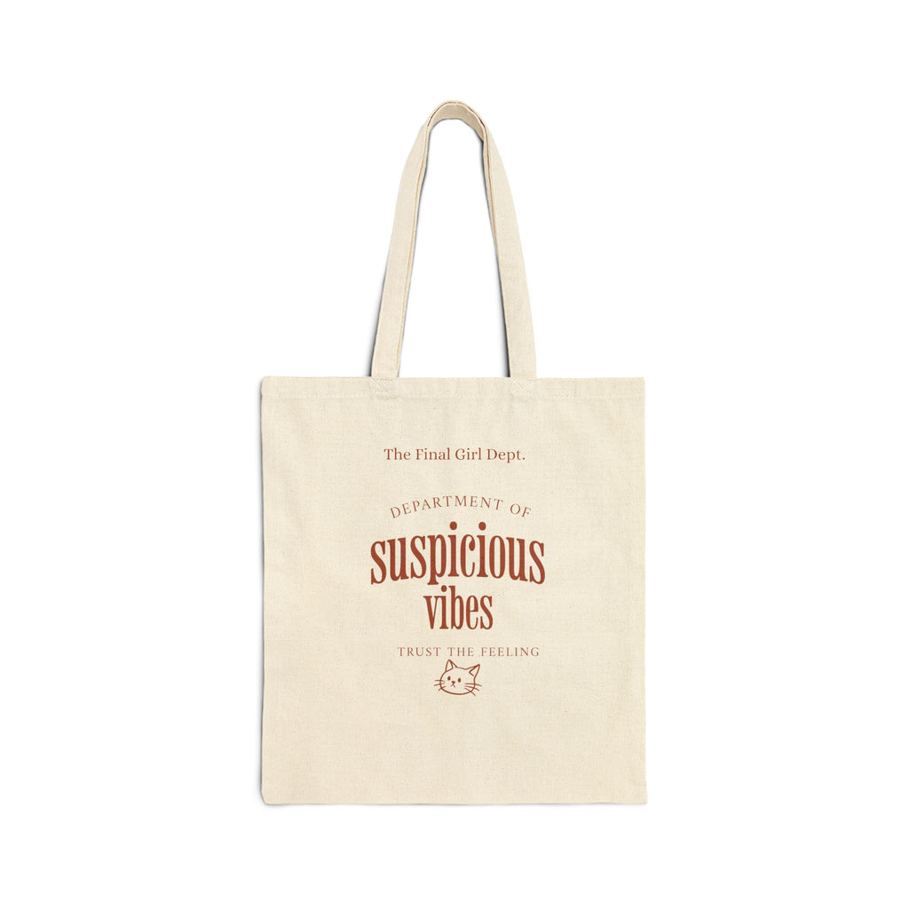 Suspicious Vibes Cotton Tote — "Trust Your Gut" Lightweight Canvas Shopper