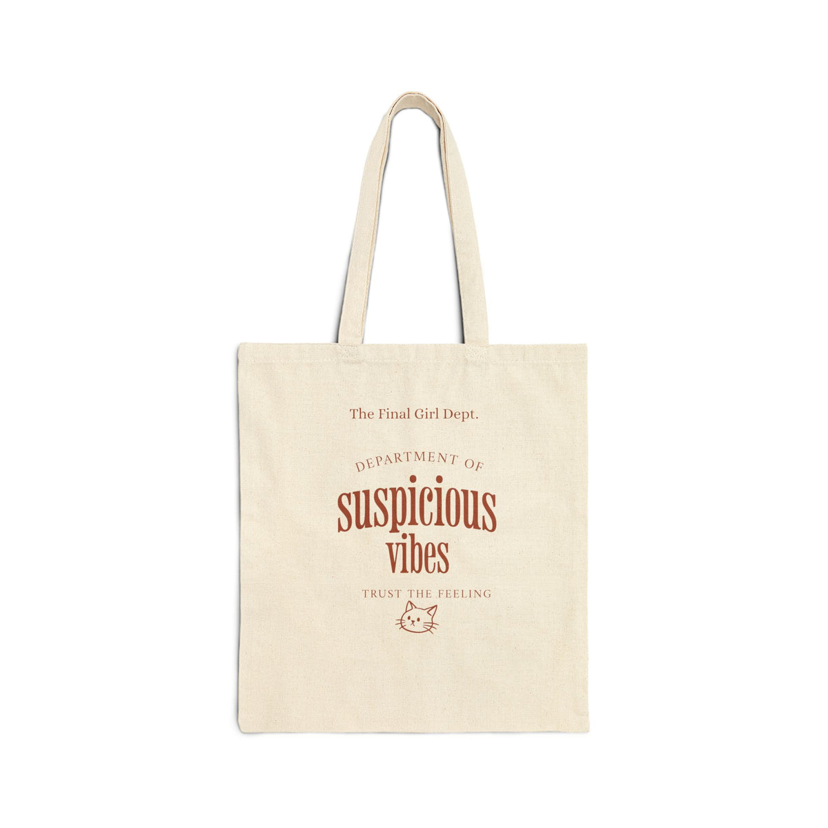Suspicious Vibes Cotton Tote — "Trust Your Gut" Lightweight Canvas Shopper