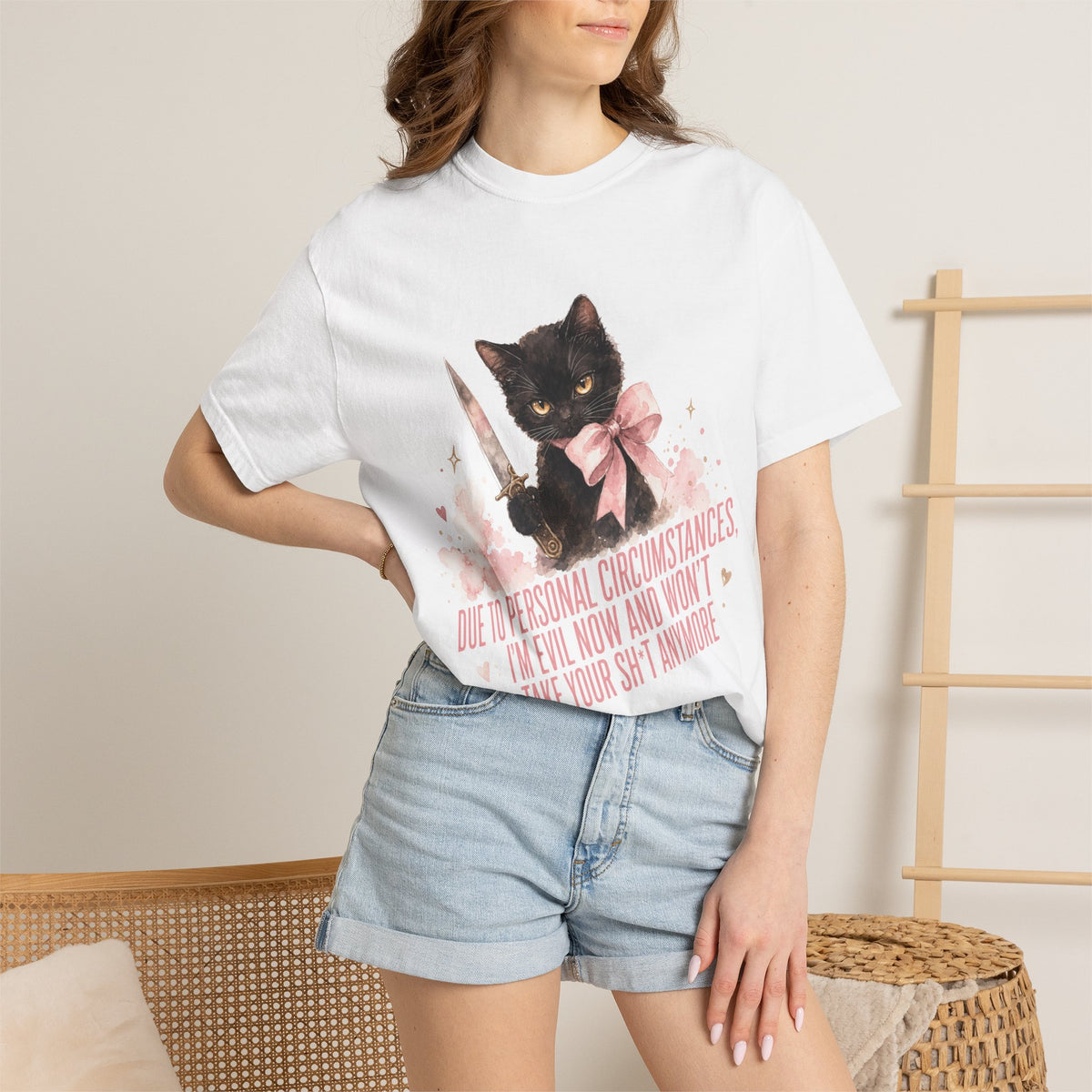 "Due to Personal Circumstances I'm Evil Now" Graphic Tee