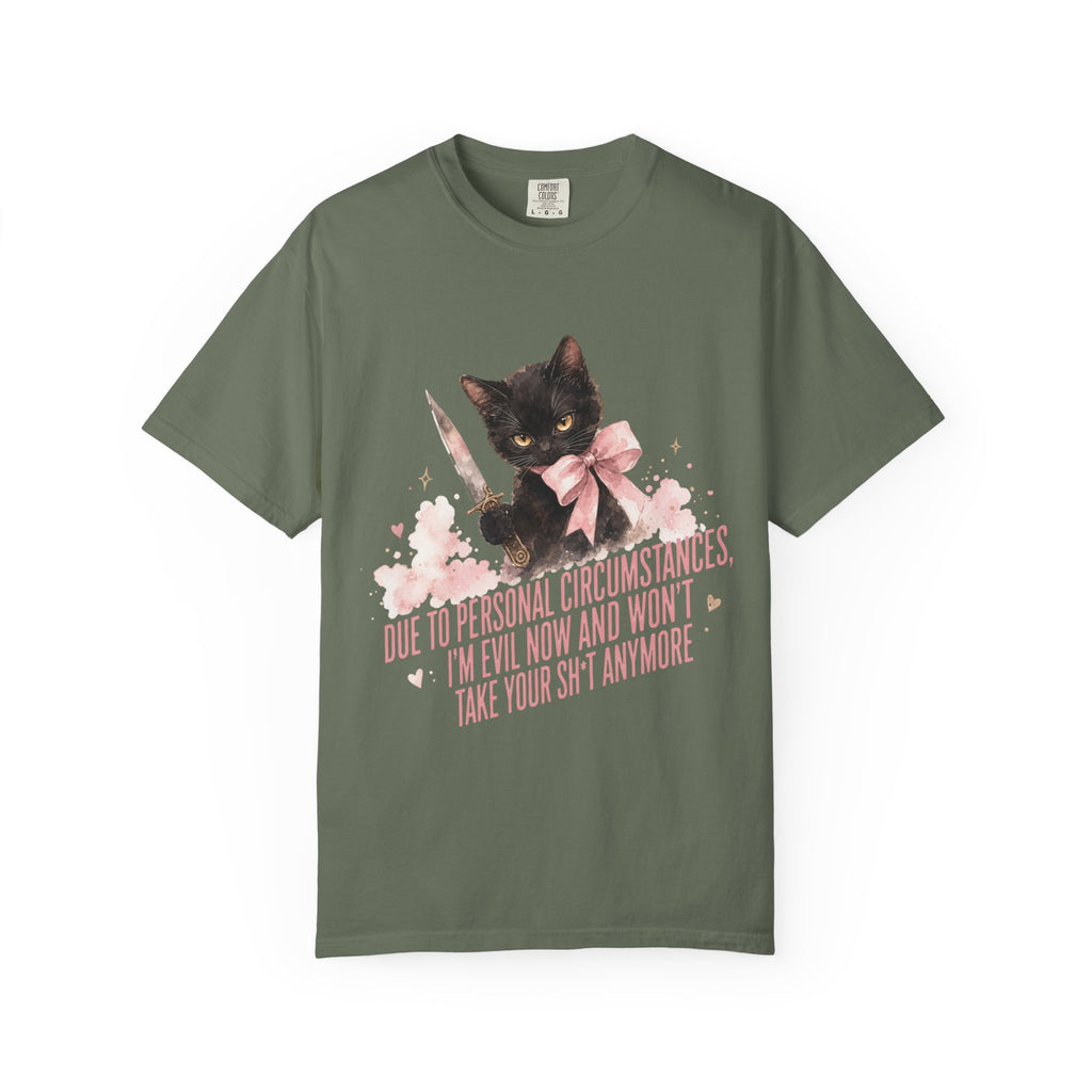 "Due to Personal Circumstances I'm Evil Now" Graphic Tee