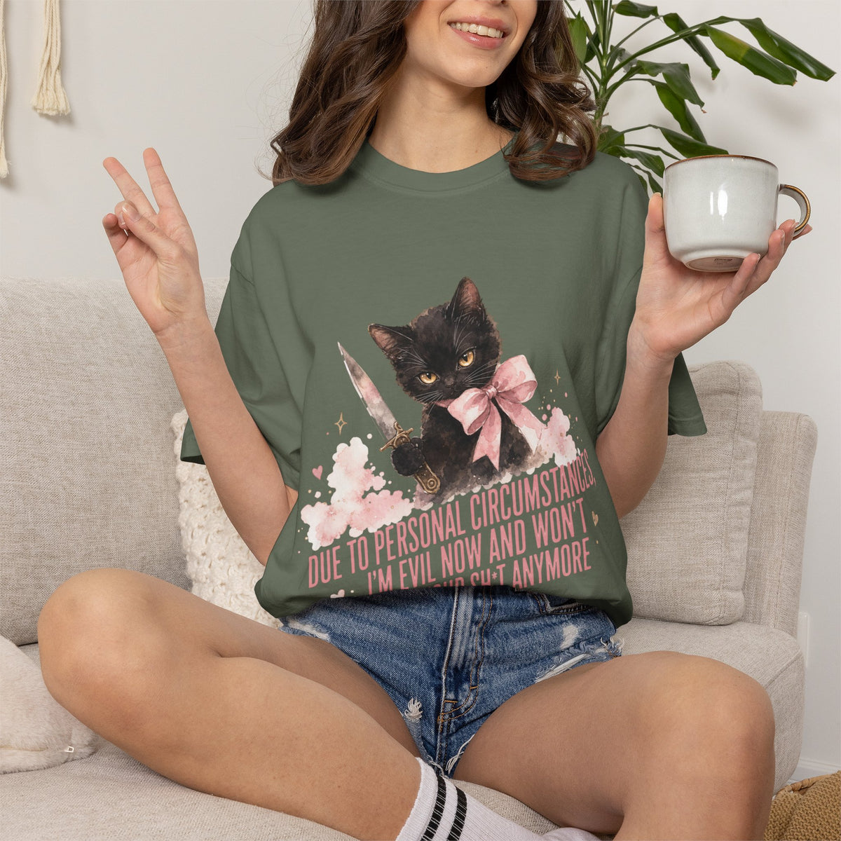 "Due to Personal Circumstances I'm Evil Now" Graphic Tee