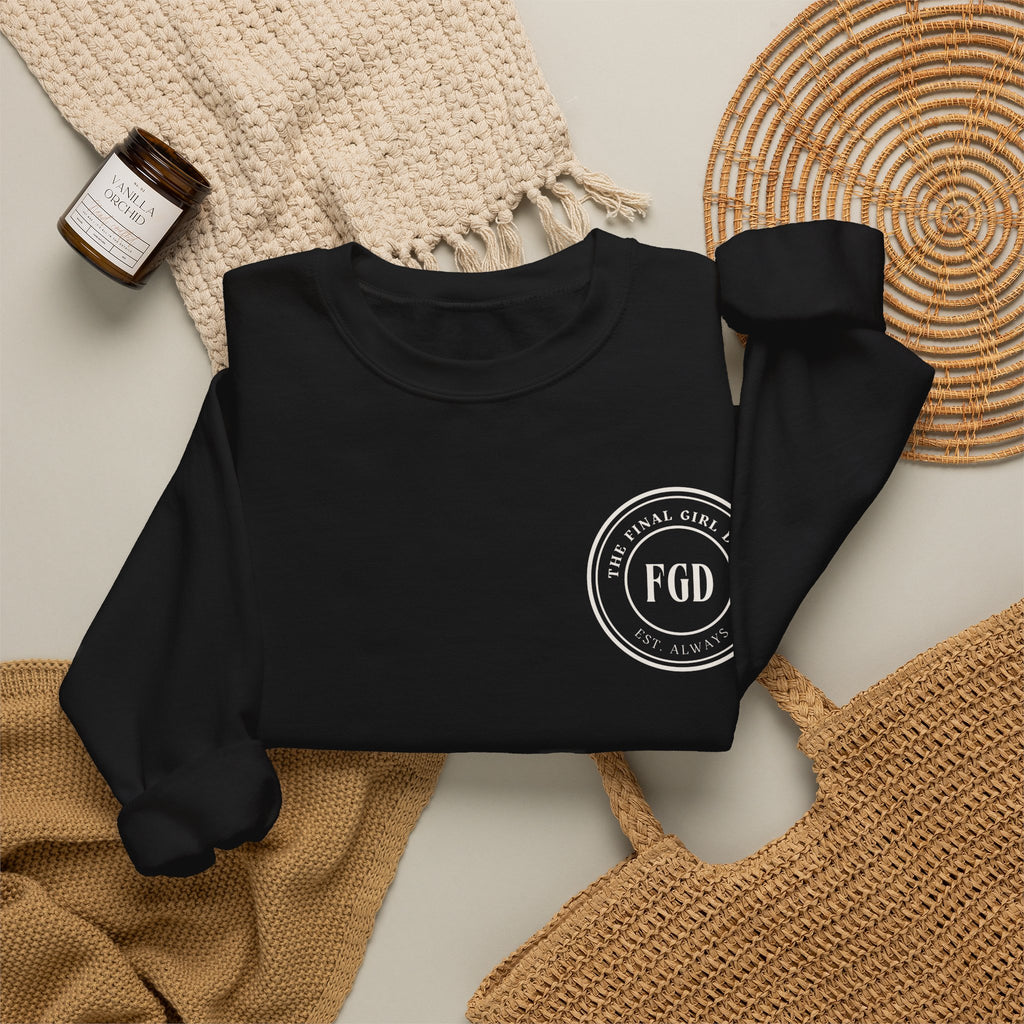 Crewneck Sweatshirt — “Final Girl Field Uniform” Graphic Pullover