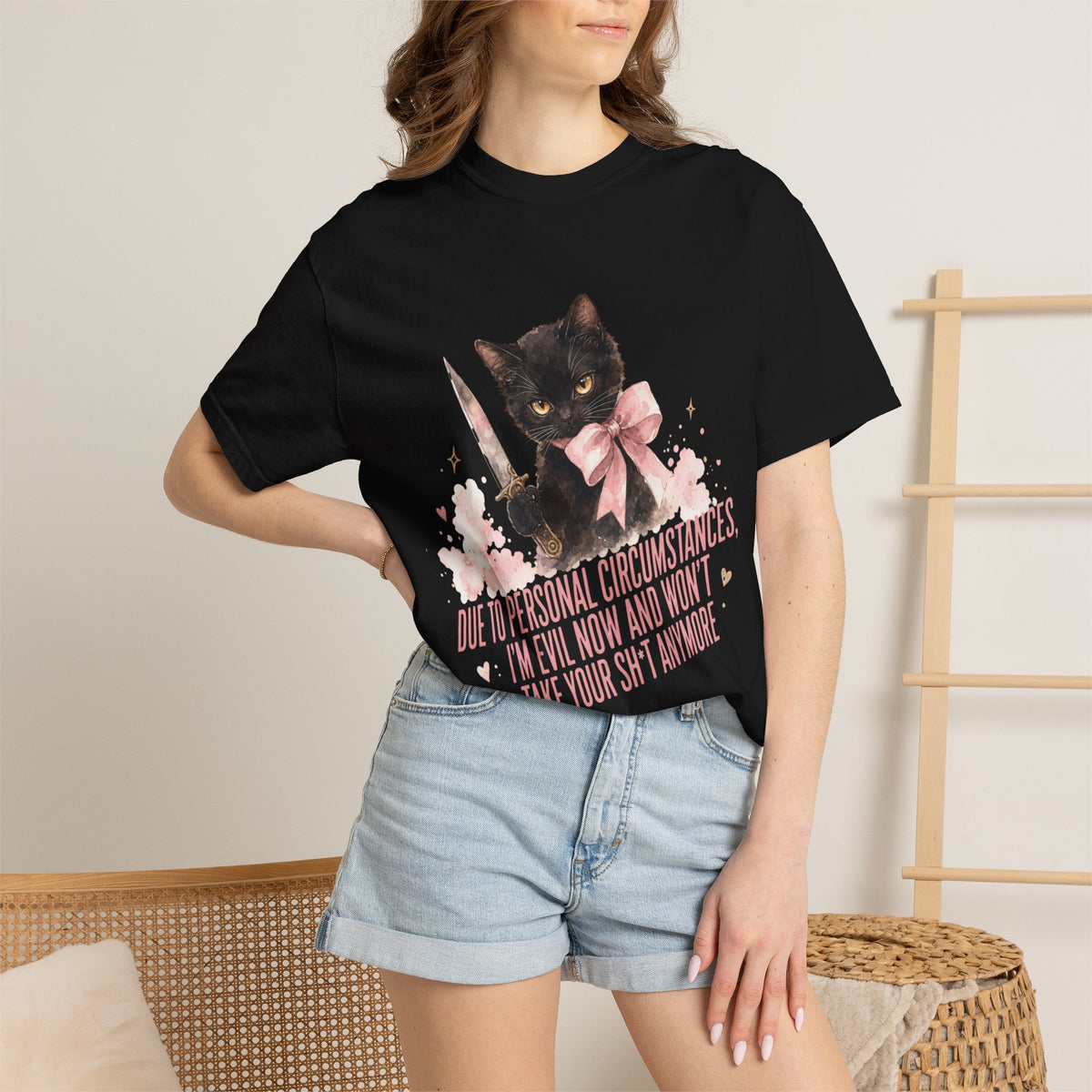 "Due to Personal Circumstances I'm Evil Now" Graphic Tee