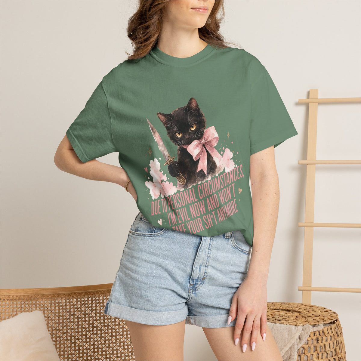 "Due to Personal Circumstances I'm Evil Now" Graphic Tee