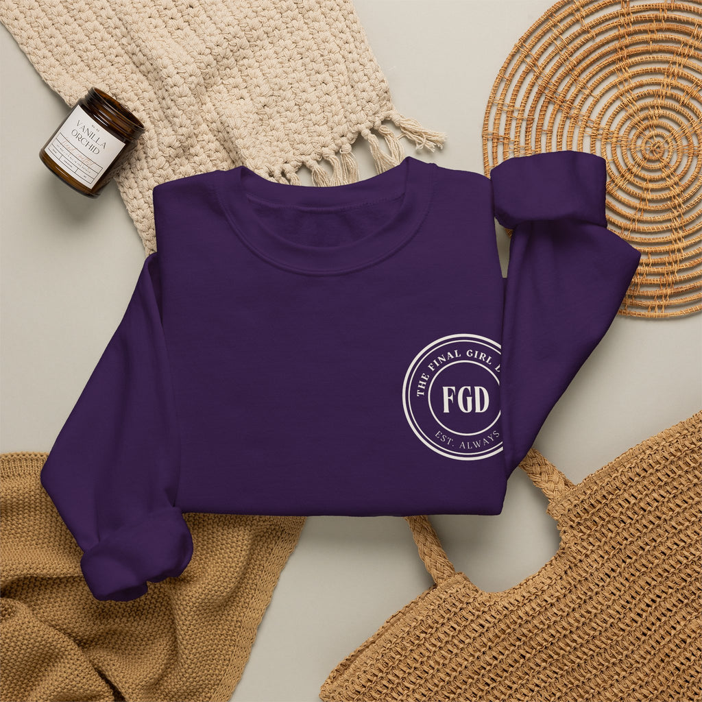 Crewneck Sweatshirt — “Final Girl Field Uniform” Graphic Pullover
