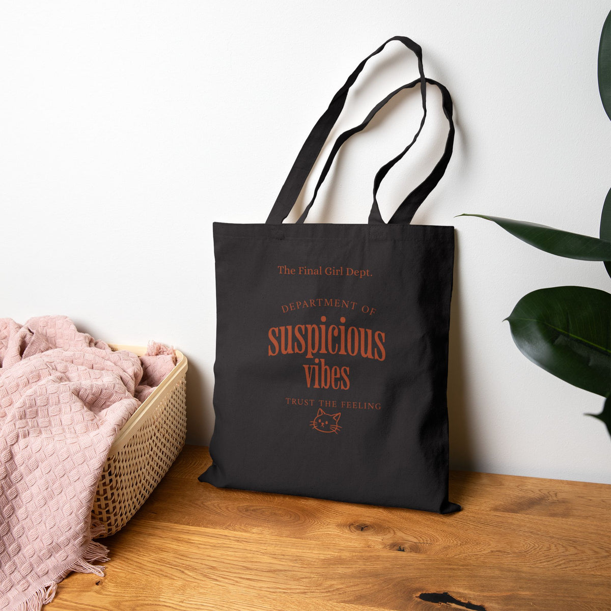 Suspicious Vibes Cotton Tote — "Trust Your Gut" Lightweight Canvas Shopper