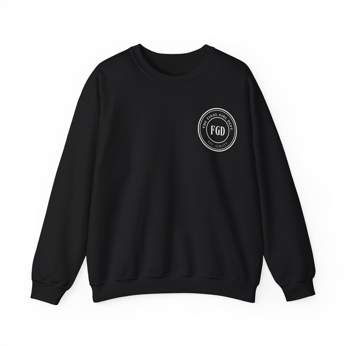 Crewneck Sweatshirt — “Final Girl Field Uniform” Graphic Pullover